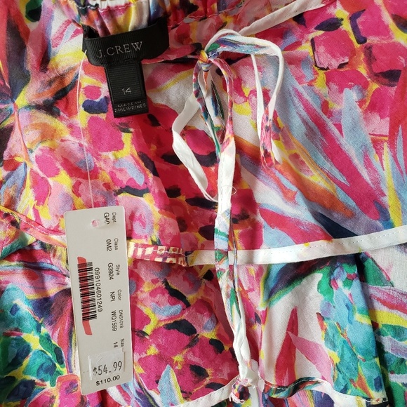 J. Crew pink preppy pineapple flutter tank blouse - Picture 3 of 4